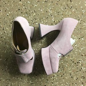 John Fluevog suede Muenster shoes size 12W 10M New